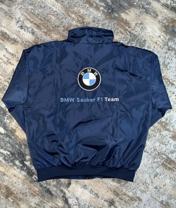 Unisex BMW Sauber Navy Bomber Jacket - Image 2