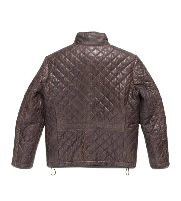 Highlands Quilted Brown Leather Jacket - Image 3