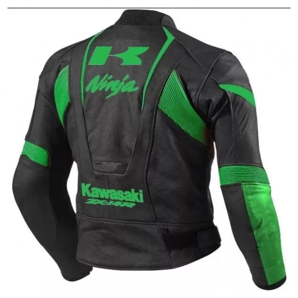 Kawasaki Ninja Black Green ZX14R Motorcycle Racing Jackets