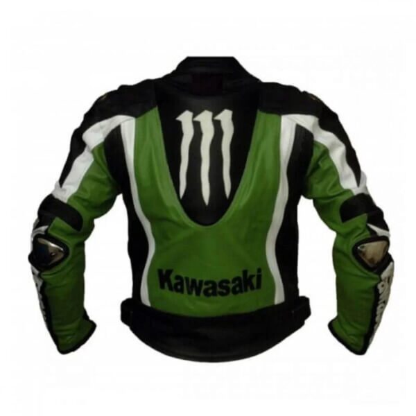 Kawasaki Ninja Green & Black Motorcycle Racing Leather Jacket - Image 2