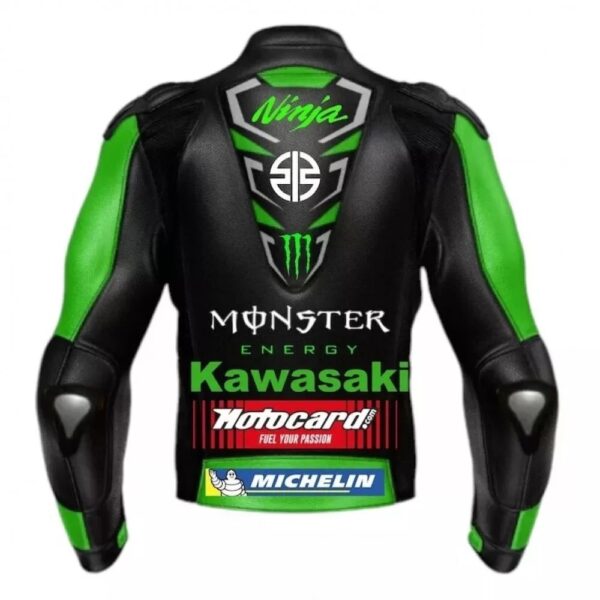 Kawasaki Ninja Monster Energy Genuine Cowhide Leather Jacket - Image 2