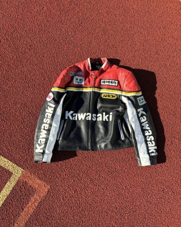 kawasaki vintage racing leather jacket