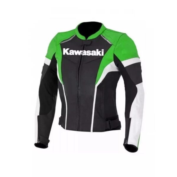Ladies Kawasaki Ninja Green Motorcycle Leather Biker Jacket
