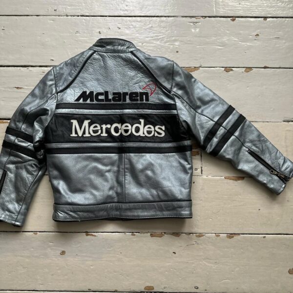 McLaren Mercedes Vintage Leather Jacket - Image 2