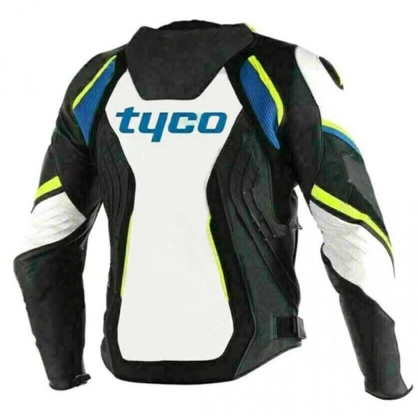 Men BMW White & Black Motorbike Leather Racing Jacket - Image 2