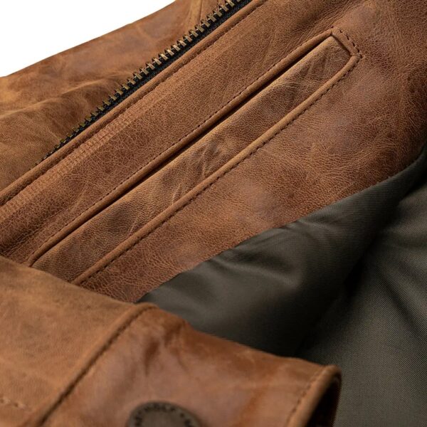 Men Cow Hide Tan Western Leather Jacket - Image 2