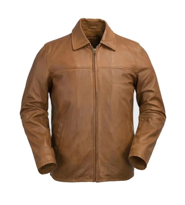 Men Cowhide Western Brown Leather Jacket
