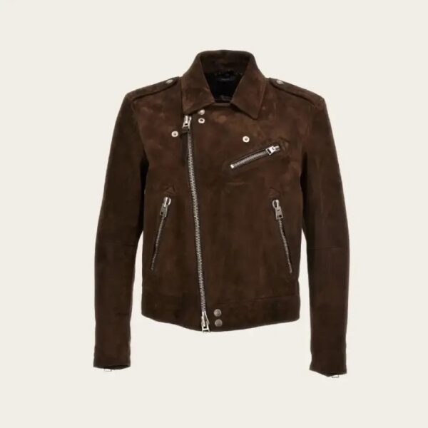 Men Cowboy Brown Suede Western Jacket - Image 2