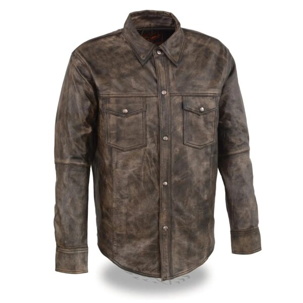 Men's Grey Western Cowhide Jacket