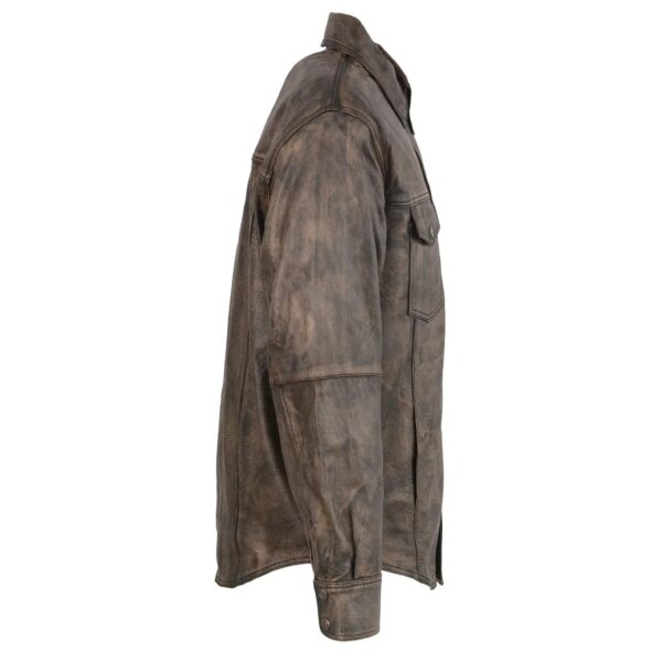 Men's Grey Western Cowhide Jacket - Image 3