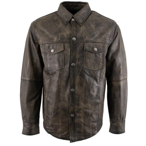 Men's Stone Western Leather Jacket