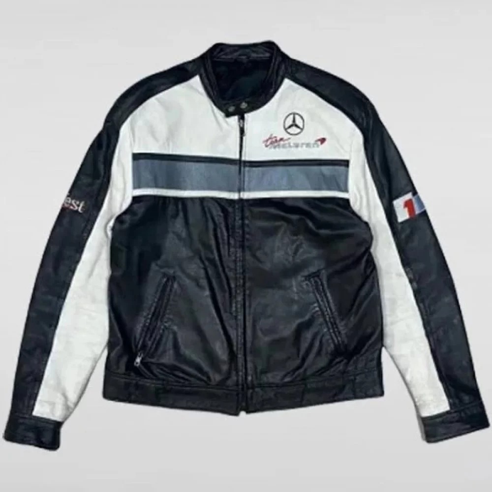 Mercedes Benz West Race F1 Rare Cowhide Leather Jacket