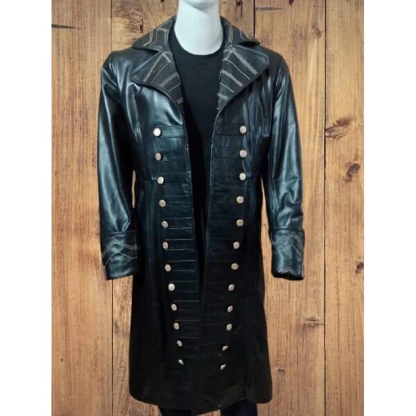 Pirate Style Captain Hook Leather Trench Coat