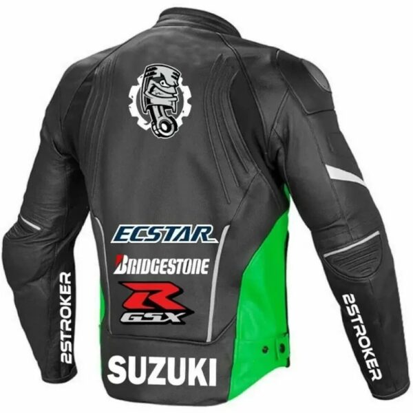 Suzuki GSXR Black Racing Leather Jacket - Image 2