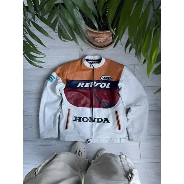 unisex honda repsol racing leather jacket