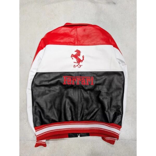 Vintage Ferrari F1 Leather Bomber Jacket - Image 2