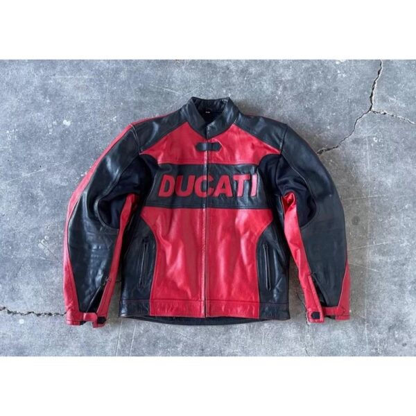 Vintage Racing Biker Ducati Leather Jacket