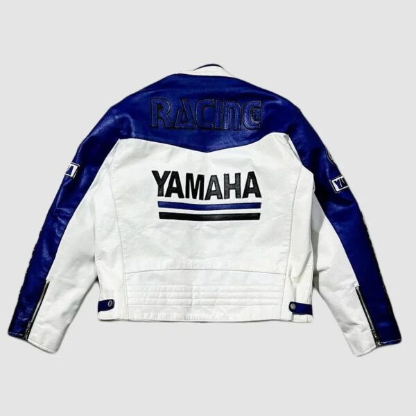 Yamaha Biker Leather Blue Jacket - Image 2
