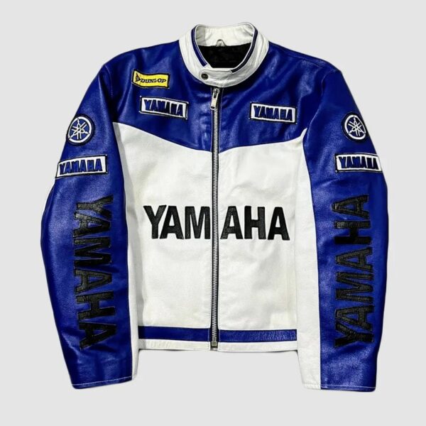 Yamaha Biker Leather Blue Jacket