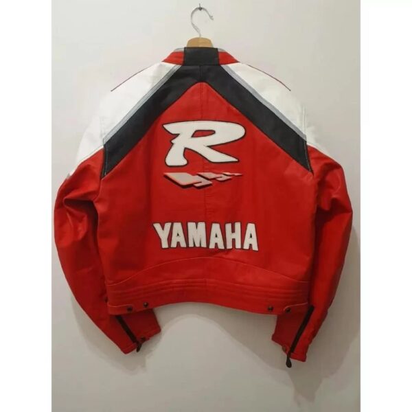 Yamaha MotoGP Racing Red Leather Jacket - Image 2