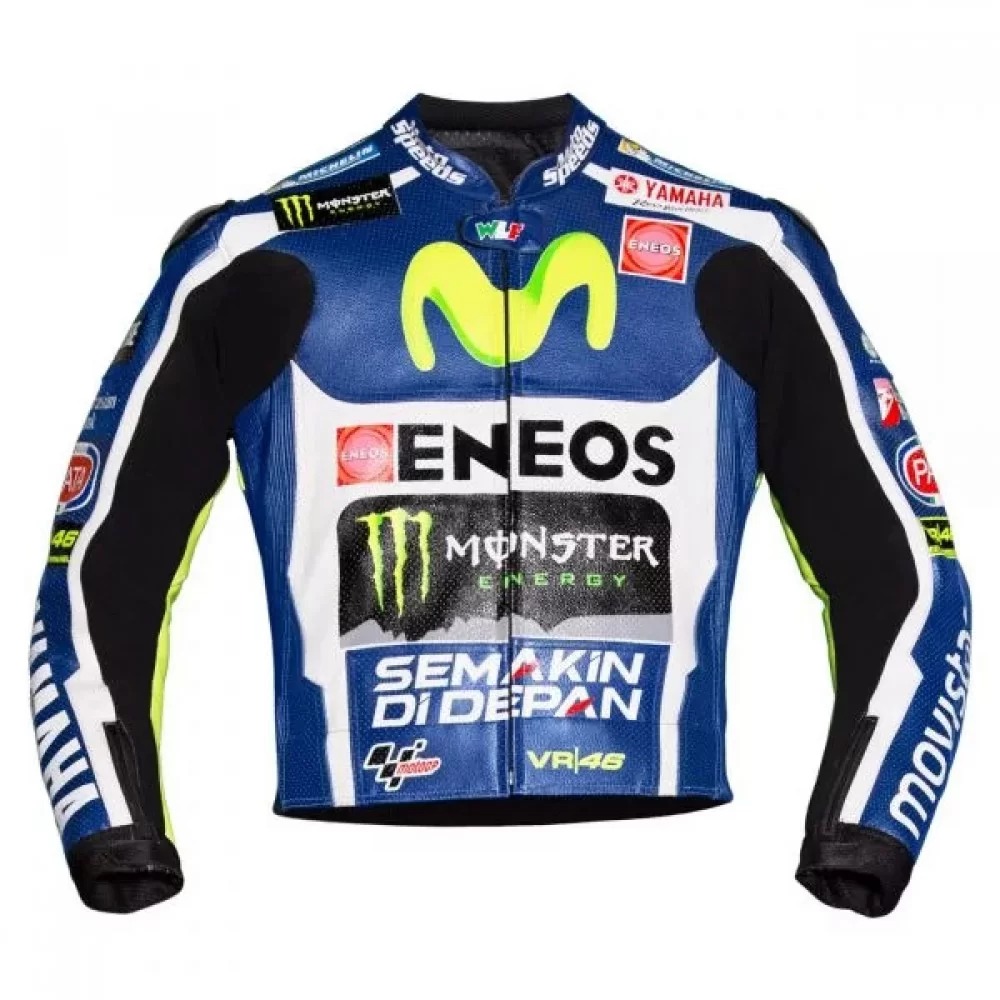 Yamaha Movistar Racing Monster Energy Motorcycle Leather Jacket