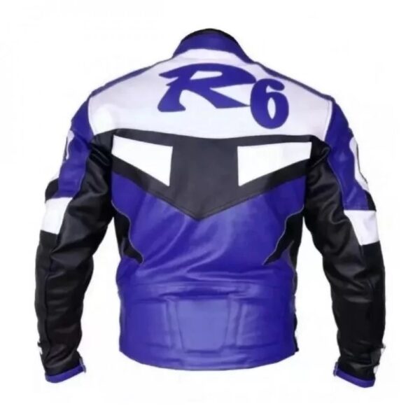 Yamaha R6 Blue Motorcycle Jacket - Image 2