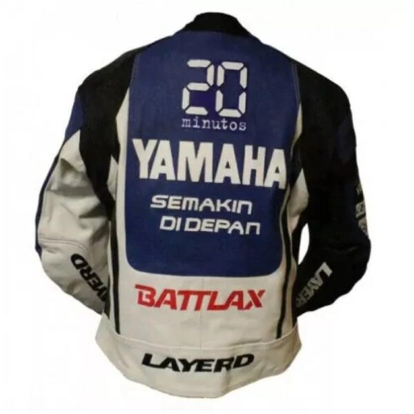 Yamaha Racing Team Leather Biker Jacket - Image 2
