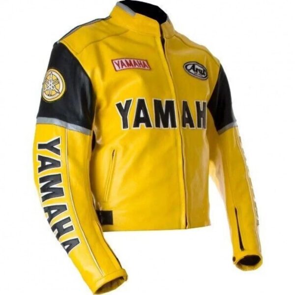 Yamaha Yellow Motorcycle Leather Jacket
