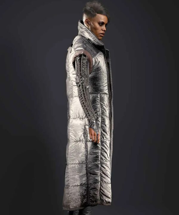 Brigitte Cyberpunk 2077 Silver Coat - Image 3