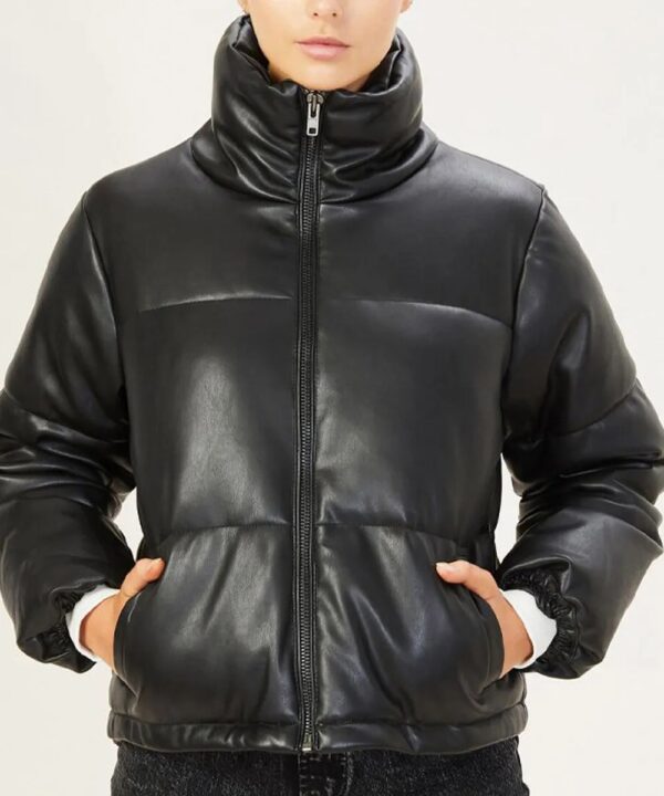 Puffer Lois Heartland Season 14 Black Leather Jacket
