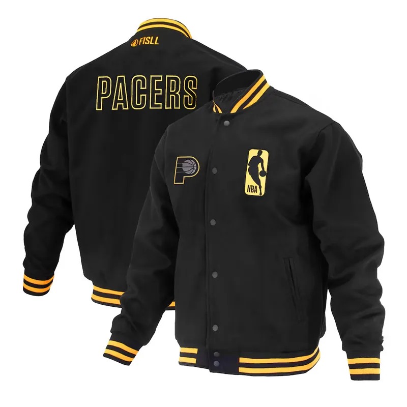 indiana pacers logoman shadow black varsity jacket
