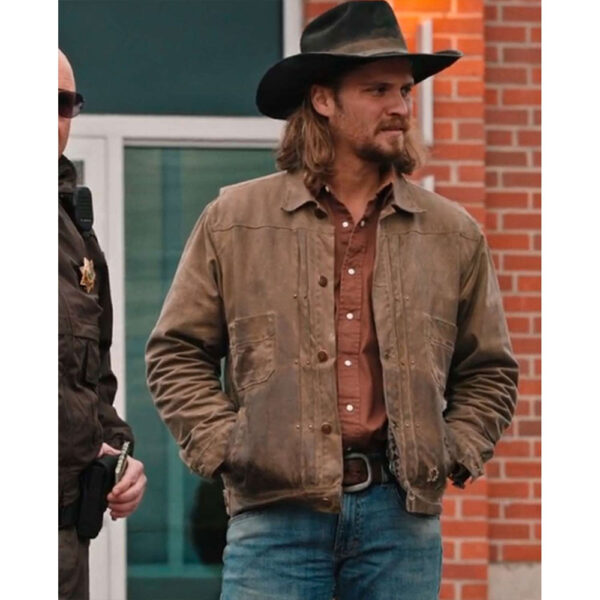 Yellowstone Season 5 Luke Grimes Shearling Suede Jacket - Image 2