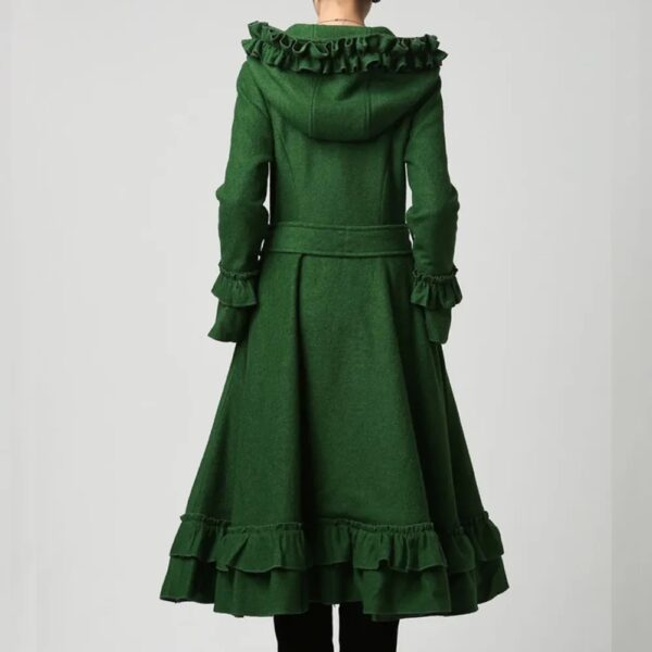 Women Wool Maxi Coat with Hood - Image 4