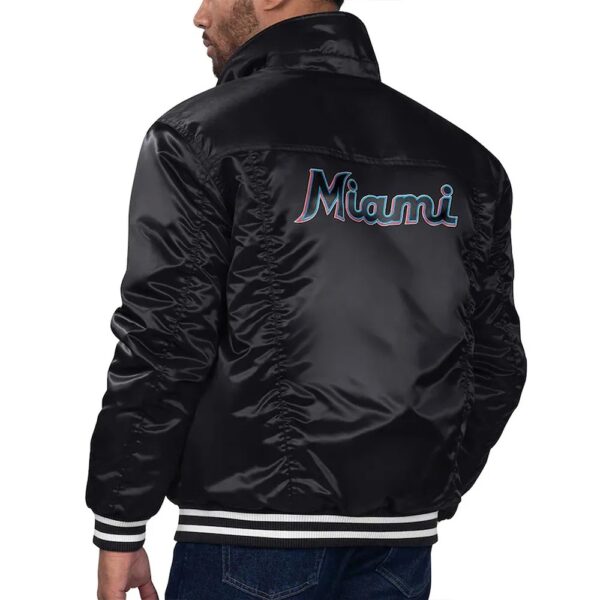 Miami Marlins Black Silver Tab Trucker Jacket - Image 2