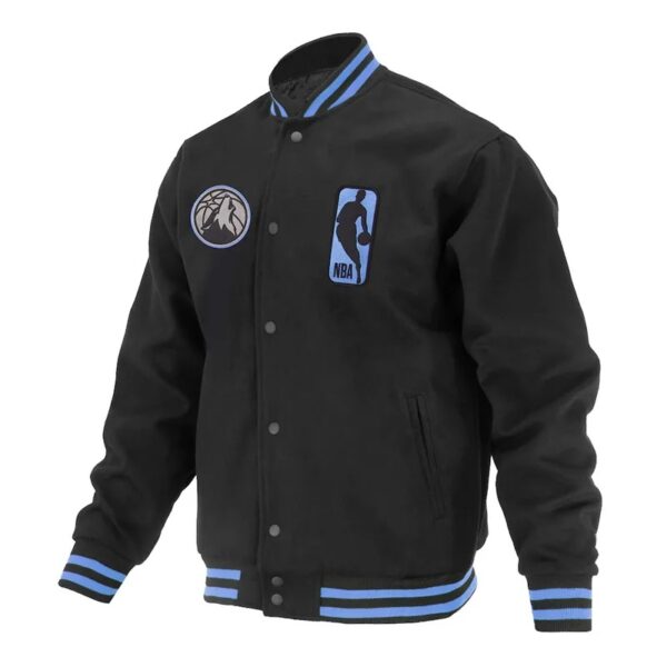 Minnesota Timberwolves Logoman Shadow Black Varsity Jacket