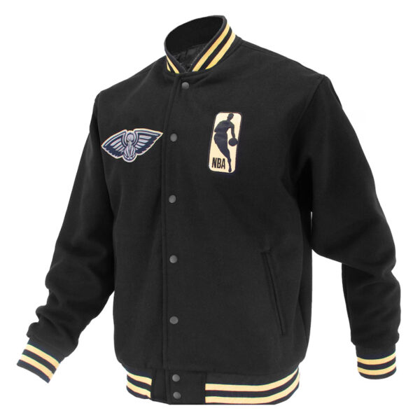 New Orleans Pelicans Logoman Shadow Black Varsity Jacket