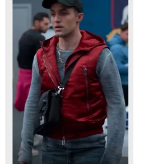 Ted Lasso Phil Dunster Red Vest with Hood