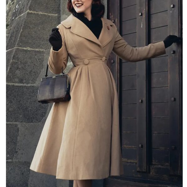 Women 1950s Princess Maxi Wool Coat - Image 6