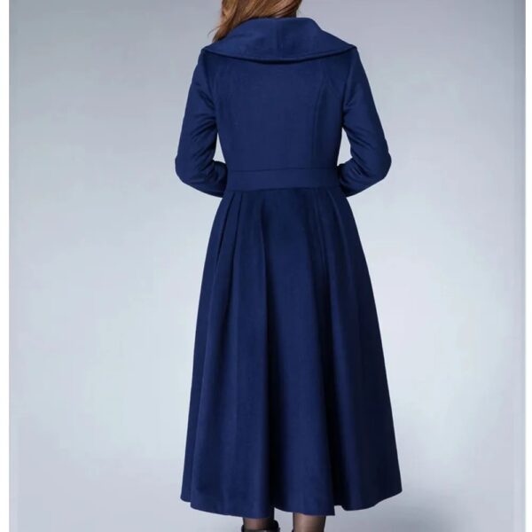 Women 1950s Princess Maxi Wool Coat - Image 8