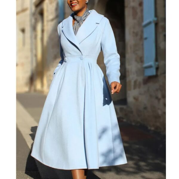 Women 1950s Princess Maxi Wool Coat