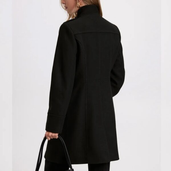 Women Wool Zip Front Coat - Image 6