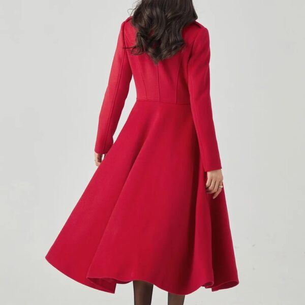 Women Swing Double Breasted Wool Coat - Image 6