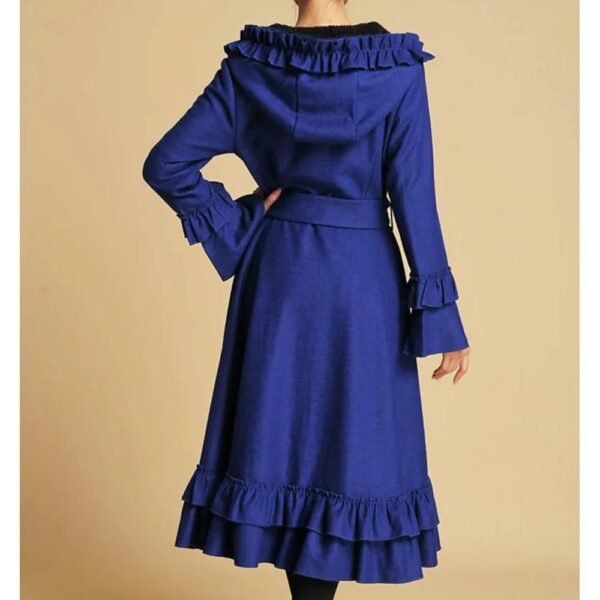 Women Wool Maxi Coat with Hood - Image 5