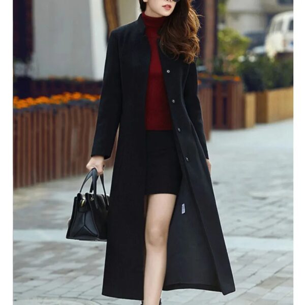 Women Winter Long Wool Coat - Image 2