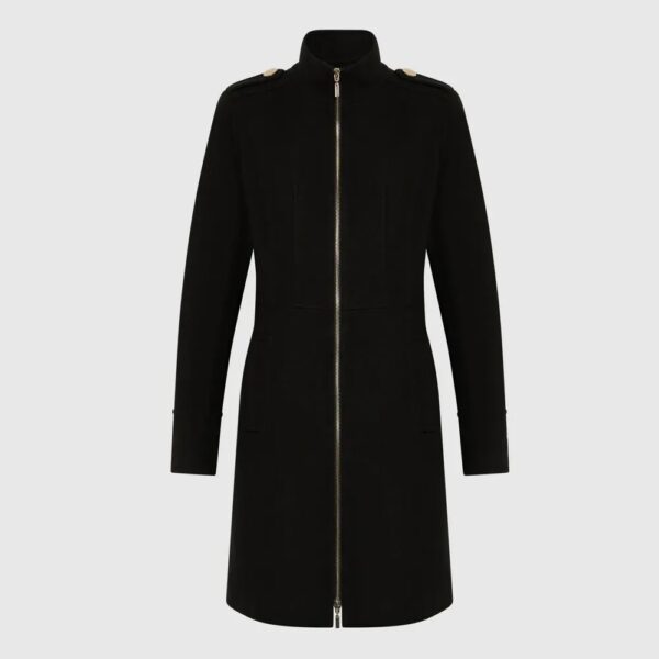 Women Wool Zip Front Coat - Image 3