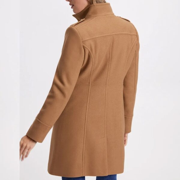 Women Wool Zip Front Coat - Image 5