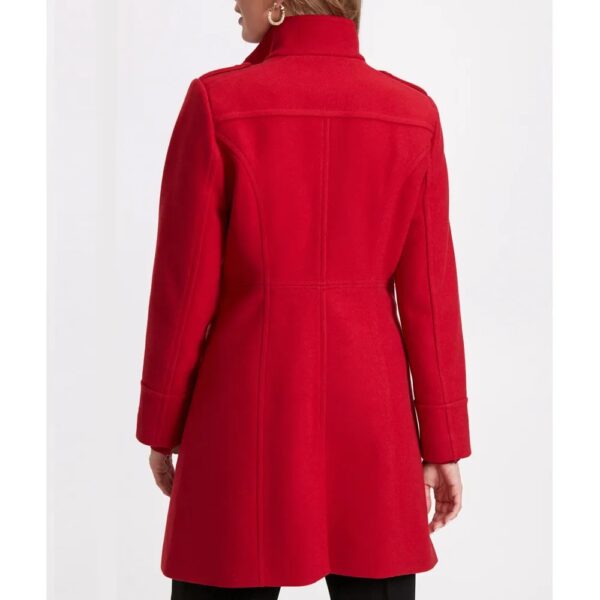 Women Wool Zip Front Coat - Image 4