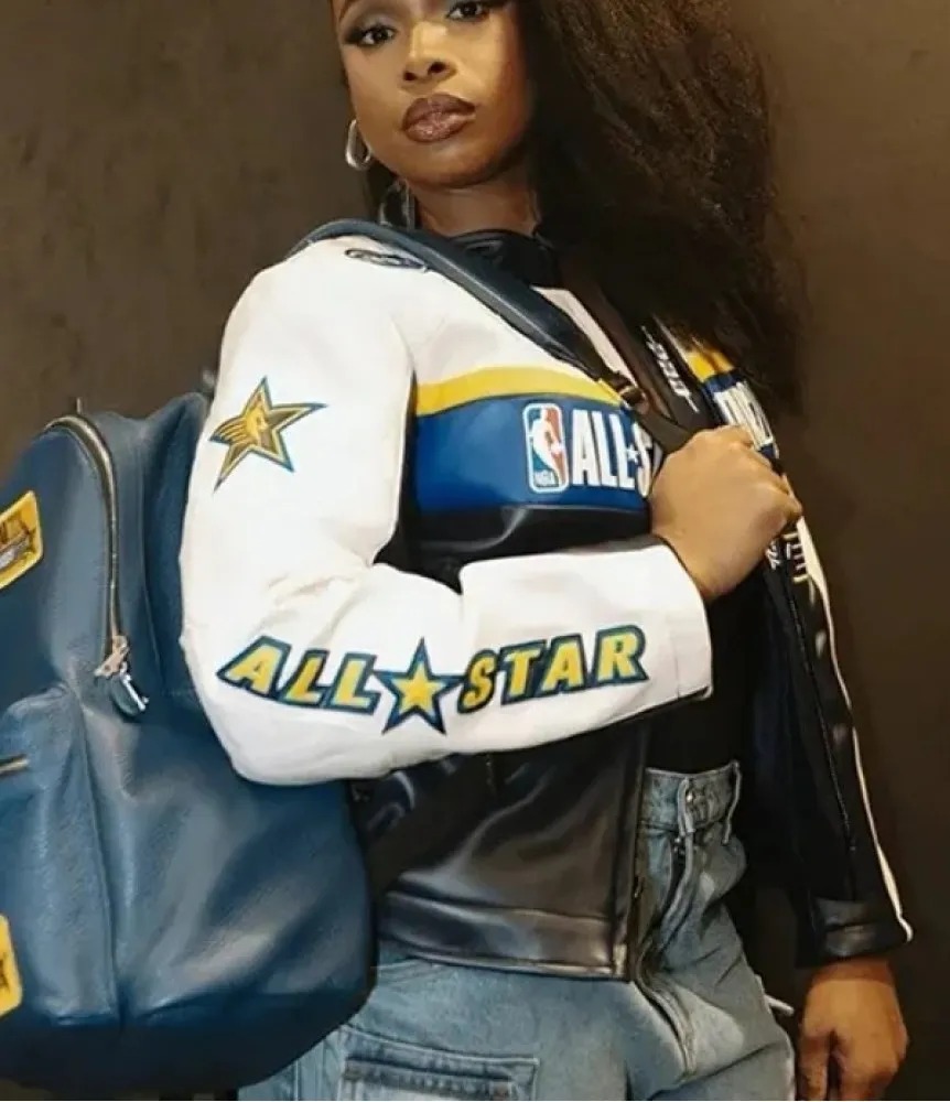 73rd NBA All Star Game 2024 Jennifer Hudson Eggshell White Leather Jacket 862x1000fit