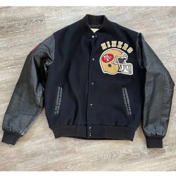 80 s san francisco 49ers black wool and leather varsity jacket 1000x1000fit