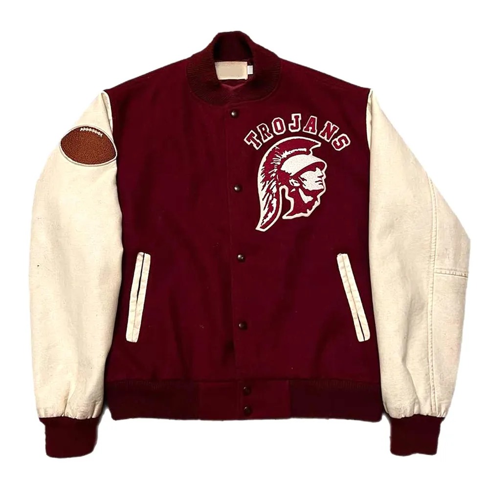 80 s USC Trojans Maroon and White Wool Varsity Jacket 1000x1000fit